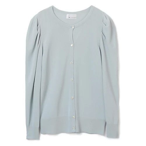 【エムセブンデイズ/M7days】の肩ギャザーカーディガン インテリア・キッズ・メンズ・レディースファッション・服の通販 founy(ファニー) 　ファッション　Fashion　レディースファッション　Fashion for Women　トップス・カットソー　Cut & Sew Tops　カーディガン・羽織り　Layered Style Cardigans　カーディガン　Cardigan, Knitwear　ギャザー　Gathered, Ruffled　スリーブ　Sleeve, Long Sleeve / Short Sleeve　洗える　Machine Washable　アイスブルー|ID: prp329100003177054 ipo3291000000034954415