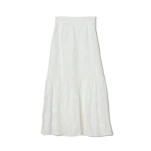 【イーバイエクラ/E by eclat】のジャカードティアードスカート インテリア・キッズ・メンズ・レディースファッション・服の通販 founy(ファニー) 　ファッション　Fashion　レディースファッション　Fashion for Women　スカート　Skirts　ティアードスカート　Tiered Skirts　ジャカード／ジャガード　Jacquard, Woven Pattern　ティアード　Tiered, Tiered Style　ラグジュアリー　Luxury, Elegant　洗える　Machine Washable　ホワイト|ID: prp329100003189372 ipo3291000000034955136