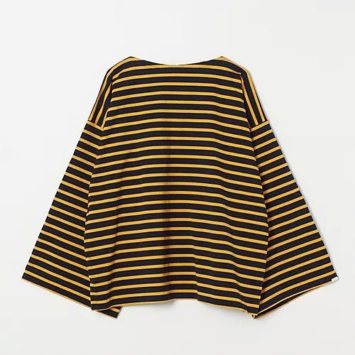 【オブラダ/Oblada】のボーダーBIGシルエットTシャツ インテリア・キッズ・メンズ・レディースファッション・服の通販 founy(ファニー) 　ファッション　Fashion　レディースファッション　WOMEN　トップス・カットソー　Tops/Tshirt　シャツ/ブラウス　Shirts/Blouses　ロング / Tシャツ　T-Shirts　おすすめ　Recommend　タートルネック　Turtleneck　デニム　Denim　ボーダー　Border　リラックス　Relax　洗える　Washable　【別注】イエロー|ID: prp329100003240792 ipo3291000000031714739
