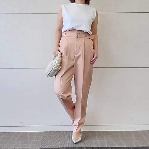 【エムセブンデイズ/M7days】の【コラボ】タックテーパードパンツ 人気、トレンドファッション・服の通販 founy(ファニー) 　ファッション　Fashion　レディースファッション　Fashion for Women　パンツ　Pants & Trousers　コラボ　Collaboration, Collab　フロント　Front, Front Design　メタル　Metal, Metal Parts　モダン　Modern, Contemporary　春　Spring　洗える　Machine Washable　other-3|ID: prp329100003258174 ipo3291000000034956792