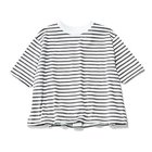 【トゥエルブクローゼット/12closet】の【洗える】後ろタックフレアT ライトグレー×ホワイト|ID: prp329100003274459 ipo3291000000037250451