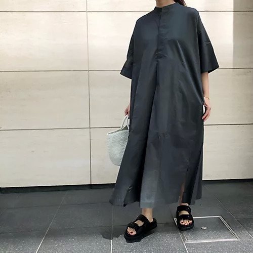 【ル グラジック/LE GLAZIK】のバンドカラーワンピース 人気、トレンドファッション・服の通販 founy(ファニー) 　ファッション　Fashion　レディースファッション　Fashion for Women　ワンピース　Dresses　ギャザー　Gathered, Ruffled　スタンド　Stand Collar, Upright Stand　マキシ　Maxi, Full Length　洗える　Machine Washable　other-2|ID: prp329100003301138 ipo3291000000034942012