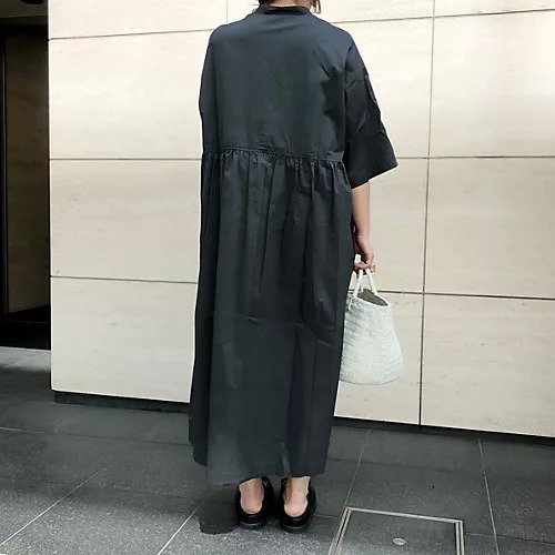 【ル グラジック/LE GLAZIK】のバンドカラーワンピース 人気、トレンドファッション・服の通販 founy(ファニー) 　ファッション　Fashion　レディースファッション　Fashion for Women　ワンピース　Dresses　ギャザー　Gathered, Ruffled　スタンド　Stand Collar, Upright Stand　マキシ　Maxi, Full Length　洗える　Machine Washable　other-3|ID: prp329100003301138 ipo3291000000034942015