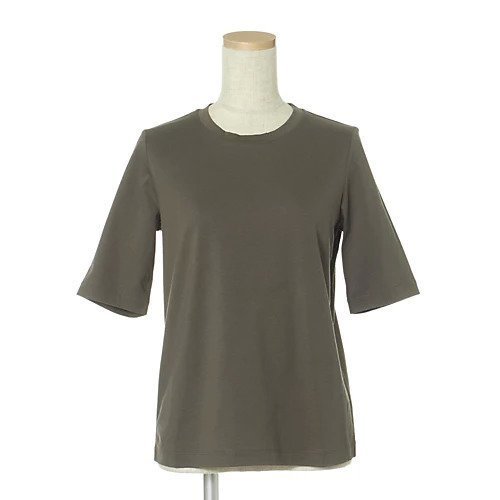 【イーバイエクラ/E by eclat】の大人五分袖Tシャツ インテリア・キッズ・メンズ・レディースファッション・服の通販 founy(ファニー) 　ファッション　Fashion　レディースファッション　WOMEN　トップス・カットソー　Tops/Tshirt　シャツ/ブラウス　Shirts/Blouses　ロング / Tシャツ　T-Shirts　シルク　Silk　今季　This Season　洗える　Washable　ブラウン|ID: prp329100003301285 ipo3291000000032163849