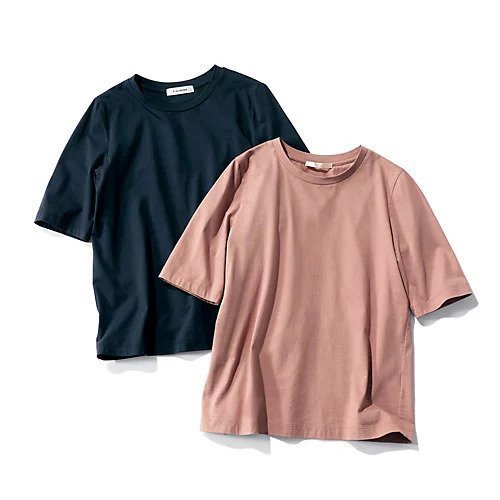 【イーバイエクラ/E by eclat】の大人五分袖Tシャツ 人気、トレンドファッション・服の通販 founy(ファニー) 　ファッション　Fashion　レディースファッション　WOMEN　トップス・カットソー　Tops/Tshirt　シャツ/ブラウス　Shirts/Blouses　ロング / Tシャツ　T-Shirts　シルク　Silk　今季　This Season　洗える　Washable　other-3|ID: prp329100003301285 ipo3291000000032186411