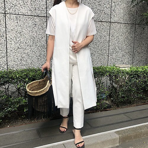 【エムフィル/M Fil】のロングジレ 人気、トレンドファッション・服の通販 founy(ファニー) 　ファッション　Fashion　レディースファッション　WOMEN　アウター　Coat Outerwear　トップス・カットソー　Tops/Tshirt　ベスト/ジレ　Gilets/Vests　インナー　Inner　ショルダー　Shoulder　スリット　Slit　人気　Popularity　別注　Special Order　夏　Summer　洗える　Washable　other-2|ID: prp329100003325604 ipo3291000000032272046