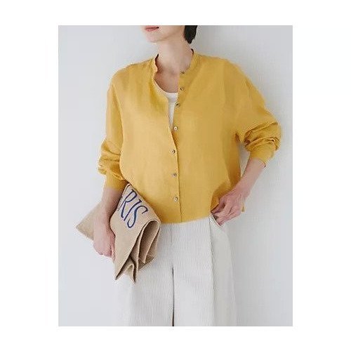 【ヒューマンウーマン/HUMAN WOMAN】の160/1ラミーブラウス インテリア・キッズ・メンズ・レディースファッション・服の通販 founy(ファニー) 　ファッション　Fashion　レディースファッション　WOMEN　トップス・カットソー　Tops/Tshirt　シャツ/ブラウス　Shirts/Blouses　おすすめ　Recommend　ギンガム　Gingham　コンパクト　Compact　ショート　Short　スタンダード　Standard　スリーブ　Sleeve　チェック　Check　ボックス　Box　夏　Summer　定番　Standard　イエロー|ID: prp329100003325626 ipo3291000000030682726