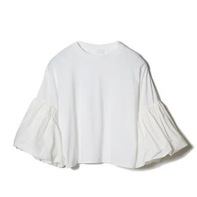 【エクラ/eclat】 ボリュームスリーブプルオーバー人気、トレンドファッション・服の通販 founy(ファニー) ファッション Fashion レディースファッション Fashion for Women トップス・カットソー Cut & Sew Tops カジュアルプルオーバー・ニットトップス Pullovers & Knit Tops / Casual Pullovers ボリューム袖・フリルスリーブブラウス Voluminous & Ruffle Sleeves / Puffy Sleeve Tops なめらか Smooth, Silky Texture タフタ Taffeta, Structured Fabric ダブル Double, Double-Breasted ドッキング Docking, Mixed Material 別注 Limited Edition, Custom Order 洗える Machine Washable |ID:prp329100003325647