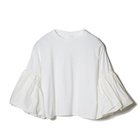 【エクラ/eclat】のボリュームスリーブプルオーバー 人気、トレンドファッション・服の通販 founy(ファニー) ファッション Fashion レディースファッション Fashion for Women トップス・カットソー Cut & Sew Tops カジュアルプルオーバー・ニットトップス Pullovers & Knit Tops / Casual Pullovers ボリューム袖・フリルスリーブブラウス Voluminous & Ruffle Sleeves / Puffy Sleeve Tops なめらか Smooth, Silky Texture タフタ Taffeta, Structured Fabric ダブル Double, Double-Breasted ドッキング Docking, Mixed Material 別注 Limited Edition, Custom Order 洗える Machine Washable thumbnail ホワイト|ID: prp329100003325647 ipo3291000000035652868