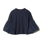 【エクラ/eclat】のボリュームスリーブプルオーバー 人気、トレンドファッション・服の通販 founy(ファニー) ファッション Fashion レディースファッション Fashion for Women トップス・カットソー Cut & Sew Tops カジュアルプルオーバー・ニットトップス Pullovers & Knit Tops / Casual Pullovers ボリューム袖・フリルスリーブブラウス Voluminous & Ruffle Sleeves / Puffy Sleeve Tops なめらか Smooth, Silky Texture タフタ Taffeta, Structured Fabric ダブル Double, Double-Breasted ドッキング Docking, Mixed Material 別注 Limited Edition, Custom Order 洗える Machine Washable thumbnail ネイビー|ID: prp329100003325647 ipo3291000000035652872