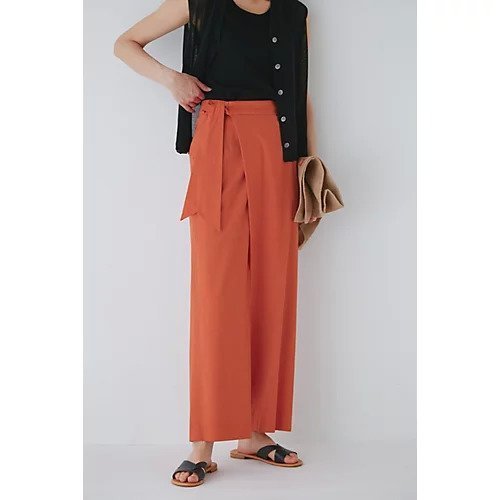 【ヒューマンウーマン/HUMAN WOMAN】のラップ風パンツ インテリア・キッズ・メンズ・レディースファッション・服の通販 founy(ファニー) https://founy.com/ ファッション Fashion レディースファッション WOMEN パンツ Pants おすすめ Recommend オレンジ Orange クロップド Cropped スタンダード Standard ストレッチ Stretch ストレート Straight ラップ Wrap |ID: prp329100003329986 ipo3291000000030966680