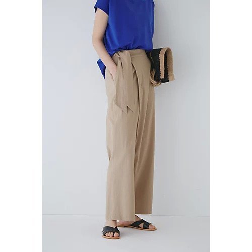 【ヒューマンウーマン/HUMAN WOMAN】のラップ風パンツ インテリア・キッズ・メンズ・レディースファッション・服の通販 founy(ファニー) 　ファッション　Fashion　レディースファッション　WOMEN　パンツ　Pants　おすすめ　Recommend　オレンジ　Orange　クロップド　Cropped　スタンダード　Standard　ストレッチ　Stretch　ストレート　Straight　ラップ　Wrap　ベージュ|ID: prp329100003329986 ipo3291000000030966683