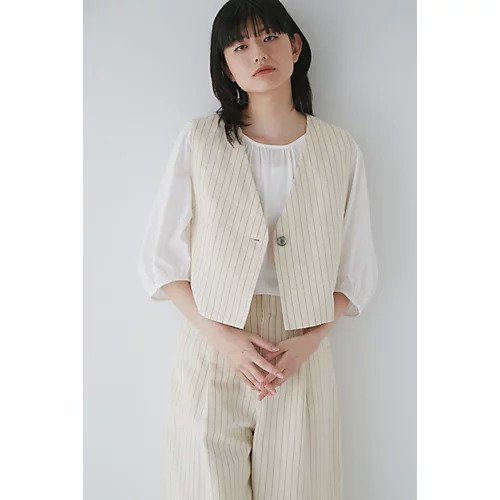【ヒューマンウーマン/HUMAN WOMAN】の綿麻ストライプジレ 人気、トレンドファッション・服の通販 founy(ファニー) ファッション Fashion レディースファッション Fashion for Women アウター Coat / Outerwear Collection トップス・カットソー Cut & Sew Tops ベスト&ジレ / 重ね着スタイル Vests & Gilets おすすめ Recommended / Our Picks オックス Oxford Fabric スタンダード Standard, Basic ストライプ Stripe, Striped Pattern セットアップ Set-Up, Coordinated Outfit タンク Tank Top, Sleeveless Top パープル Purple, Violet ボックス Boxy, Box Shape リゾート Resort, Vacation Style 夏 Summer other-1|ID: prp329100003330035 ipo3291000000034452257