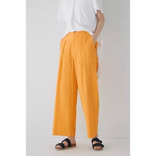 【ヒューマンウーマン/HUMAN WOMAN】のサッカーストレッチパンツ インテリア・キッズ・メンズ・レディースファッション・服の通販 founy(ファニー) 　ファッション　Fashion　レディースファッション　WOMEN　パンツ　Pants　おすすめ　Recommend　シンプル　Simple　スタンダード　Standard　セットアップ　Set Up　夏　Summer　オレンジ|ID: prp329100003351489 ipo3291000000030966718