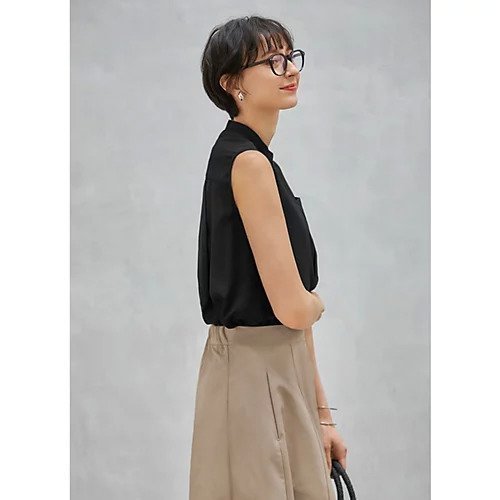 【スタイルデリ/STYLE DELI】のしなやかなノースリーブ比翼シャツブラウス 人気、トレンドファッション・服の通販 founy(ファニー) 　ファッション　Fashion　レディースファッション　Fashion for Women　トップス・カットソー　Cut & Sew Tops　キャミソール&ノースリーブ　Camisoles & Sleeveless Tops　シャツ・ブラウス・オフィスカジュアル　Elegant Blouses & Button-Ups　インナー　Innerwear　エアリー　Airy Texture　カーディガン　Cardigan, Knitwear　キャミソール　Camisole, Spaghetti Strap Top　シアー　Sheer, See-Through　シンプル　Simple, Minimal　ジャケット　Jacket, Outerwear　スタイリッシュ　Stylish, Fashionable　ダメージ　Distressed, Destroyed　ドレープ　Drape, Draping Fabric　定番　Standard, Basic Item　ノースリーブ　Sleeveless, No-Sleeve　バランス　Balance, Style Balance　パッチ　Patch, Appliqué　フォルム　Silhouette, Form　ポケット　Pocket, Pocket Detail　ラウンド　Round, Round Neck　おすすめ　Recommended / Our Picks　夏　Summer　エレガント 上品　Elegant　other-3|ID: prp329100003364878 ipo3291000000031303734