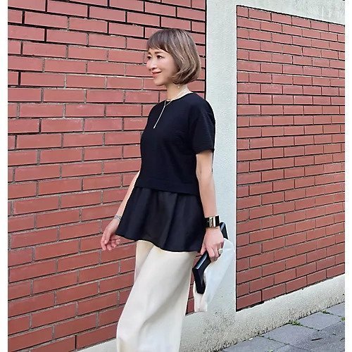 【イーバイエクラ/E by eclat】の異素材切替ブラウス 人気、トレンドファッション・服の通販 founy(ファニー) 　ファッション　Fashion　レディースファッション　Fashion for Women　トップス・カットソー　Cut & Sew Tops　シャツ・ブラウス・オフィスカジュアル　Elegant Blouses & Button-Ups　コンビ　Combo, Combination Style　ストレッチ　Stretch, Stretchy Fabric　ベーシック　Basic, Essential　ペプラム　Peplum, Flared Hem　切替　Switching, Contrast Panel　吸水　Absorbent, Quick-Dry　洗える　Machine Washable　other-3|ID: prp329100003391003 ipo3291000000034953346