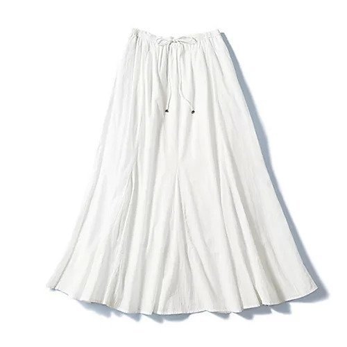 【トゥエルブクローゼット/12closet】の【洗える】インドコットンフレアスカート インテリア・キッズ・メンズ・レディースファッション・服の通販 founy(ファニー) 　ファッション　Fashion　レディースファッション　Fashion for Women　スカート　Skirts　Aライン・フレアスカート　A-Line & Flared Skirts　インド　Indian Textile　エスニック　Ethnic Style　ギャザー　Gathered, Ruffled　ドローコード　Drawcord, Drawstring Cord　フィット　Fit, Slim Fit　フレア　Flare, Flared　洗える　Machine Washable　ホワイト|ID: prp329100003400124 ipo3291000000034955240