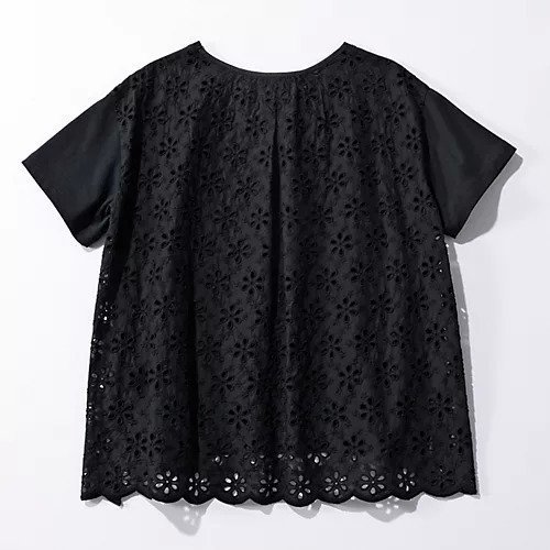 【トゥエルブクローゼット/12closet】の【洗える】バックレース切替Tシャツ 人気、トレンドファッション・服の通販 founy(ファニー) 　ファッション　Fashion　レディースファッション　WOMEN　トップス・カットソー　Tops/Tshirt　シャツ/ブラウス　Shirts/Blouses　ロング / Tシャツ　T-Shirts　スカラップ　Scalloped　バランス　Balance　パターン　Pattern　フロント　Front　レース　Race　切替　Switching　洗える　Washable　other-2|ID: prp329100003400227 ipo3291000000031304793