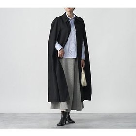 【アンスクリア/INSCRIRE】 Wool Gabardine Cape Coat人気、トレンドファッション・服の通販 founy(ファニー) ファッション Fashion レディースファッション WOMEN アウター Coat Outerwear コート Coats インナー Inner スタンド Stand ロング Long |ID:prp329100003417340