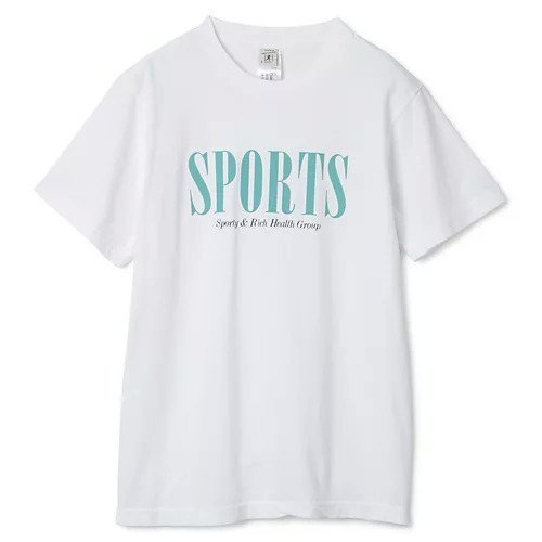 【スポーティアンドリッチ/Sporty&Rich】のSPORTS T SHIRT インテリア・キッズ・メンズ・レディースファッション・服の通販 founy(ファニー) 　ファッション　Fashion　レディースファッション　WOMEN　トップス・カットソー　Tops/Tshirt　シャツ/ブラウス　Shirts/Blouses　ロング / Tシャツ　T-Shirts　2023年　2023　2023春夏・S/S　Ss,Spring/Summer,2023　シンプル　Simple　洗える　Washable　WHITE/FADED TEAL|ID: prp329100003417575 ipo3291000000024469308