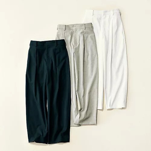 【トゥエルブクローゼット/12closet】の【洗える】【接触冷感】【ストレッチ】【シワになりにくい】【透けにくい】ストレッチ&シワになりにくいドライ素材のタックパンツ 人気、トレンドファッション・服の通販 founy(ファニー) 　ファッション　Fashion　レディースファッション　Fashion for Women　パンツ　Pants & Trousers　オックス　Oxford Fabric　洗える　Machine Washable　今季　This Season, Current Season　ストレッチ　Stretch, Stretchy Fabric　ストレート　Straight, Straight Cut　ワイド　Wide, Wide Fit　送料無料　Free Shipping　日本製　Made In Japan　夏　Summer　other-3|ID: prp329100003419971 ipo3291000000033246284