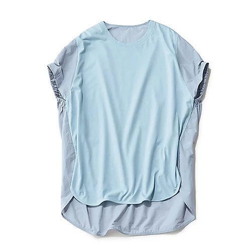 【トゥエルブクローゼット/12closet】の【洗える】異素材ギャザーチュニックT インテリア・キッズ・メンズ・レディースファッション・服の通販 founy(ファニー) ファッション Fashion レディースファッション Fashion for Women トップス・カットソー Cut & Sew Tops おすすめ Recommended / Our Picks ギャザー Gathered, Ruffled チュニック Tunic, Long Top 洗える Machine Washable サックス2|ID: prp329100003420030 ipo3291000000036602108