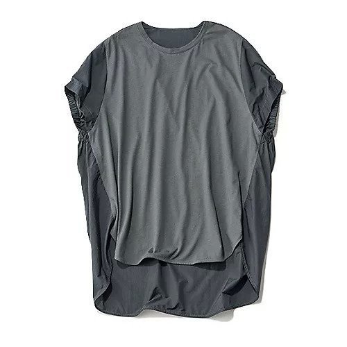 【トゥエルブクローゼット/12closet】の【洗える】異素材ギャザーチュニックT インテリア・キッズ・メンズ・レディースファッション・服の通販 founy(ファニー) ファッション Fashion レディースファッション Fashion for Women トップス・カットソー Cut & Sew Tops おすすめ Recommended / Our Picks ギャザー Gathered, Ruffled チュニック Tunic, Long Top 洗える Machine Washable スミクロ|ID: prp329100003420030 ipo3291000000036602111