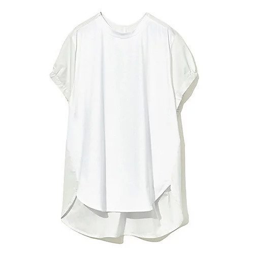 【トゥエルブクローゼット/12closet】の【接触冷感/洗える】異素材ギャザーチュニックT 人気、トレンドファッション・服の通販 founy(ファニー) 　ファッション　Fashion　レディースファッション　Fashion for Women　トップス・カットソー　Cut & Sew Tops　カットソー　Cut and Sewn Top　ギャザー　Gathered, Ruffled　シンプル　Simple, Minimal　チュニック　Tunic, Long Top　モノトーン　Monotone, Black and White　ラウンド　Round, Round Neck　洗える　Machine Washable　other-3|ID: prp329100003461439 ipo3291000000031303677