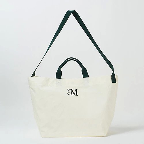 【パロットキャンバス/PARROTT CANVAS】のPCM SHOULDER TOTE インテリア・キッズ・メンズ・レディースファッション・服の通販 founy(ファニー) 　ファッション　Fashion　レディースファッション　WOMEN　バッグ　Bag　ボックス　Box　今季　This Season　軽量　Lightweight　ホワイト&#215;グリーン|ID: prp329100003488239 ipo3291000000026665480