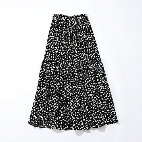 【マージュール/marjour】の【HPS別注】FLOWER TIERED SKIRT 人気、トレンドファッション・服の通販 founy(ファニー) 　ファッション　Fashion　レディースファッション　Fashion for Women　スカート　Skirts　ティアードスカート　Tiered Skirts　春　Spring　秋　Autumn　ギャザー　Gathered, Ruffled　サンダル　Sandals, Summer Shoes　スウェット / スエット　Sweatshirt, Sweatwear　ストレッチ　Stretch, Stretchy Fabric　チェック　Check, Plaid, Tartan　ティアードスカート　Tiered Skirt, Flounced Skirt　人気　Popular, Best Seller　バランス　Balance, Style Balance　フェミニン　Feminine, Girly　フレア　Flare, Flared　プリント　Print, Printed Pattern　別注　Limited Edition, Custom Order　モノトーン　Monotone, Black and White　無地　Plain, Solid Color　楽ちん　Easy Fit, Comfortable　冬　Winter / This Winter　S/S・春夏　SS, Spring/Summer, Warm Season　送料無料　Free Shipping　夏　Summer　other-3|ID: prp329100003511202 ipo3291000000032968034