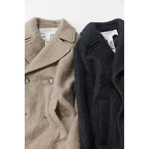 【ティッカ/TICCA】の【HPS別注】モヘアピーコート 人気、トレンドファッション・服の通販 founy(ファニー) 　ファッション　Fashion　レディースファッション　WOMEN　アウター　Coat Outerwear　コート　Coats　エレガント 上品　Elegant　チャーム　Charm　バランス　Balance　ベーシック　Basic　別注　Special Order　モヘア　Mohair　ワーク　Work　other-3|ID: prp329100003515883 ipo3291000000032075287