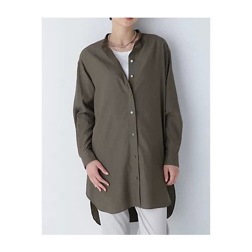 【ヒューマンウーマン/HUMAN WOMAN】のロングシャツ インテリア・キッズ・メンズ・レディースファッション・服の通販 founy(ファニー) 　ファッション　Fashion　レディースファッション　Fashion for Women　トップス・カットソー　Cut & Sew Tops　シャツ・ブラウス・オフィスカジュアル　Elegant Blouses & Button-Ups　おすすめ　Recommended / Our Picks　スタンダード　Standard, Basic　スリット　Slit, Slit Detail　チュニック　Tunic, Long Top　バランス　Balance, Style Balance　ボトム　Bottoms, Lower Wear　ロング　Long, Long-Length　エレガント 上品　Elegant　春　Spring　秋　Autumn　カーキ|ID: prp329100003516340 ipo3291000000034922410