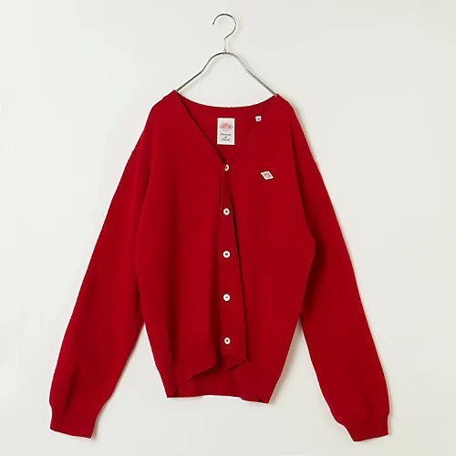 【ダントン/DANTON】のLMW_V NECK CARDIGAN インテリア・キッズ・メンズ・レディースファッション・服の通販 founy(ファニー) 　ファッション　Fashion　レディースファッション　Fashion for Women　トップス・カットソー　Cut & Sew Tops　カーディガン・羽織り　Layered Style Cardigans　なめらか　Smooth, Silky Texture　カーディガン　Cardigan, Knitwear　フォルム　Silhouette, Form　ベーシック　Basic, Essential　レッド|ID: prp329100003522332 ipo3291000000036024000