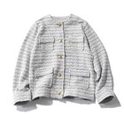 【エムセブンデイズ/M7days】のツイードJK風ニットカーディガン ライトグレー|ID: prp329100003529921 ipo3291000000034758634