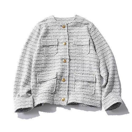 【エムセブンデイズ/M7days】のツイードJK風ニットカーディガン インテリア・キッズ・メンズ・レディースファッション・服の通販 founy(ファニー) ファッション Fashion レディースファッション Fashion for Women トップス・カットソー Cut & Sew Tops ニット Knit Tops & Sweaters カーディガン・羽織り Layered Style Cardigans カーディガン Cardigan, Knitwear ジャケット Jacket, Outerwear ツイード Twill, Twill Weave デニム Denim, Jeans Material エレガント 上品 Elegant ライトグレー|ID: prp329100003529921 ipo3291000000034758634