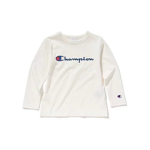 【シューラルー/SHOO LA RUE / KIDS】の【Champion】ロゴプリントロンT インテリア・キッズ・メンズ・レディースファッション・服の通販 founy(ファニー) 　ファッション　Fashion　キッズファッション　KIDS　シンプル　Simple　スリーブ　Sleeve　プリント　Print　ラバー　Rubber　ロング　Long　アイボリー|ID: prp329100003543685 ipo3291000000029590894