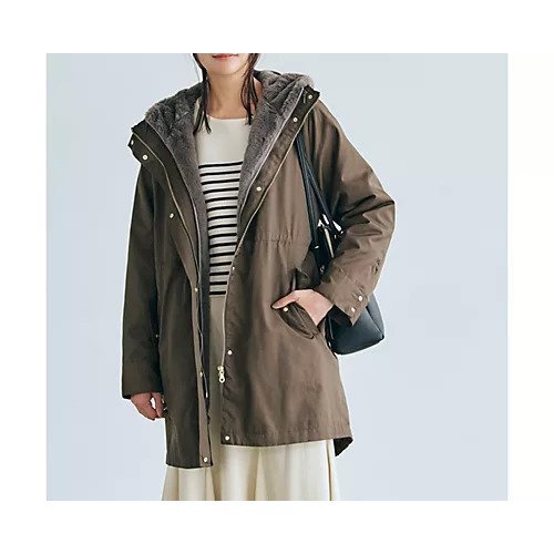 【グローブ/grove】の3WAYフェイクファーライナーモッズコート【S~3Lサイズ】 人気、トレンドファッション・服の通販 founy(ファニー) 　ファッション　Fashion　レディースファッション　WOMEN　アウター　Coat Outerwear　コート　Coats　モッズ/フィールドコート　Mods Coats/Field Coats　インナー　Inner　スピンドル　Spindle　ツイル　Twill　ドッキング　Docking　ドット　Dot　ドローコード　Draw Cord　フェイクファー　Faux Fur　ポケット　Pocket　モッズコート　Mod Coat　ライナー　Liner　ロング　Long　冬　Winter　エレガント 上品　Elegant　 other-1|ID: prp329100003547659 ipo3291000000026638061