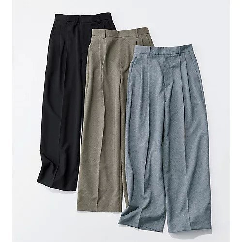 【トゥエルブクローゼット/12closet】の【コラボ】【洗える】セミワイドタックパンツ 人気、トレンドファッション・服の通販 founy(ファニー) 　ファッション　Fashion　レディースファッション　Fashion for Women　パンツ　Pants & Trousers　おすすめ　Recommended / Our Picks　なめらか　Smooth, Silky Texture　コラボ　Collaboration, Collab　スニーカー　Sneakers, Trainers　センター　Center, Center Line　エレガント 上品　Elegant　人気　Popular, Best Seller　今季　This Season, Current Season　洗える　Machine Washable　other-3|ID: prp329100003553734 ipo3291000000032968393