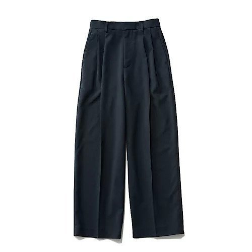 【トゥエルブクローゼット/12closet】の【コラボ】【洗える】セミワイドタックパンツ インテリア・キッズ・メンズ・レディースファッション・服の通販 founy(ファニー) 　ファッション　Fashion　レディースファッション　Fashion for Women　パンツ　Pants & Trousers　おすすめ　Recommended / Our Picks　なめらか　Smooth, Silky Texture　コラボ　Collaboration, Collab　スニーカー　Sneakers, Trainers　センター　Center, Center Line　エレガント 上品　Elegant　人気　Popular, Best Seller　今季　This Season, Current Season　洗える　Machine Washable　ネイビー|ID: prp329100003553734 ipo3291000000034757702