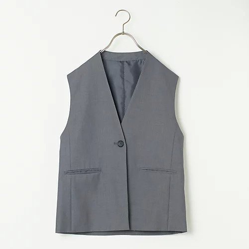 【トゥエルブクローゼット/12closet】の【12classe】ノーカラージレ インテリア・キッズ・メンズ・レディースファッション・服の通販 founy(ファニー) https://founy.com/ ファッション Fashion レディースファッション WOMEN アウター Coat Outerwear トップス・カットソー Tops/Tshirt ベスト/ジレ Gilets/Vests カットソー Cut And Sew ジャケット Jacket ツイル Twill バランス Balance フロント Front |ID: prp329100003553794 ipo3291000000029424999