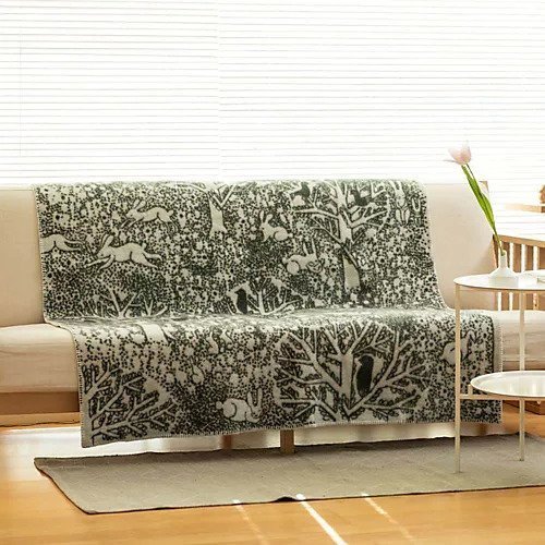 【クリッパン/KLIPPAN / GOODS】の【KLIPPAN minaperhonen】ウールシングルブランケット『rabbits play,birds rest- forest -』 人気、トレンドファッション・服の通販 founy(ファニー) 　キャンバス　Canvas, Canvas Fabric　コラボ　Collaboration, Collab　ブランケット　Blanket, Throw Blanket　other-3|ID: prp329100003555228 ipo3291000000034724943