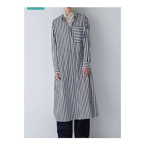 【ヒューマンウーマン/HUMAN WOMAN】のブロードシャツワンピース インテリア・キッズ・メンズ・レディースファッション・服の通販 founy(ファニー) 　ファッション　Fashion　レディースファッション　Fashion for Women　ワンピース　Dresses　シャツワンピース / 1枚で着映えコーデ　Shirt Dresses　おすすめ　Recommended / Our Picks　オレンジ　Orange　スタンダード　Standard, Basic　ストライプ　Stripe, Striped Pattern　ブロード　Broadcloth, Fine Cotton　ベーシック　Basic, Essential　ロング　Long, Long-Length　無地　Plain, Solid Color　ネイビーストライプ|ID: prp329100003578989 ipo3291000000034920636