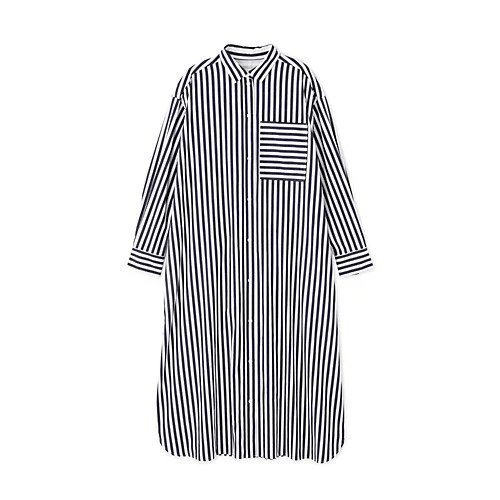 【ヒューマンウーマン/HUMAN WOMAN】のブロードシャツワンピース 人気、トレンドファッション・服の通販 founy(ファニー) 　ファッション　Fashion　レディースファッション　Fashion for Women　ワンピース　Dresses　シャツワンピース / 1枚で着映えコーデ　Shirt Dresses　おすすめ　Recommended / Our Picks　オレンジ　Orange　スタンダード　Standard, Basic　ストライプ　Stripe, Striped Pattern　ブロード　Broadcloth, Fine Cotton　ベーシック　Basic, Essential　ロング　Long, Long-Length　無地　Plain, Solid Color　other-3|ID: prp329100003578989 ipo3291000000034920640