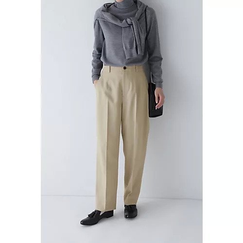 【ヒューマンウーマン/HUMAN WOMAN】のウール調合繊ツイルパンツ インテリア・キッズ・メンズ・レディースファッション・服の通販 founy(ファニー) https://founy.com/ ファッション Fashion レディースファッション WOMEN パンツ Pants おすすめ Recommend スタンダード Standard センター Center フォルム Form ボーダー Border リラックス Relax |ID: prp329100003583905 ipo3291000000030966540