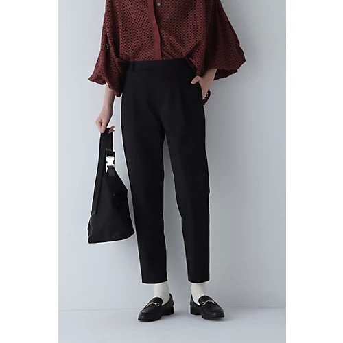 【ヒューマンウーマン/HUMAN WOMAN】のストレッチポンチテーパードパンツ インテリア・キッズ・メンズ・レディースファッション・服の通販 founy(ファニー) 　ファッション　Fashion　レディースファッション　WOMEN　パンツ　Pants　おすすめ　Recommend　カットソー　Cut And Sew　シンプル　Simple　ジャケット　Jacket　スタンダード　Standard　セットアップ　Set Up　テーパード　Tapered　パターン　Pattern　ブラック|ID: prp329100003604003 ipo3291000000024027482