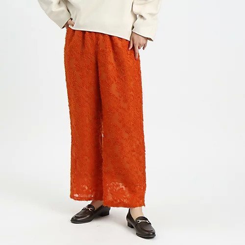 【オペークドットクリップ/OPAQUE.CLIP】のフラワージャカードイージーパンツ【洗濯機洗い可】 人気、トレンドファッション・服の通販 founy(ファニー) 　ファッション　Fashion　レディースファッション　WOMEN　パンツ　Pants　おすすめ　Recommend　インナー　Inner　オレンジ　Orange　ジャカード　Jacquard　ストレート　Straight　トレンド　Trend　ポケット　Pocket　ワイド　Wide　 other-1|ID: prp329100003611850 ipo3291000000023761576
