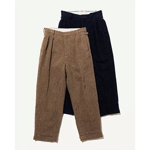 【アプレッセ/A.PRESSE / MEN】のTweed Two Tuck Trousers インテリア・キッズ・メンズ・レディースファッション・服の通販 founy(ファニー) https://founy.com/ ファッション Fashion メンズファッション Men's Style Online クラシック Classic シルク Silk ツイード Tweed ネップ Nep Yarn フレンチ French プリーツ Pleats リネン Linen 定番 Standard |ID: prp329100003628449 ipo3291000000028685211