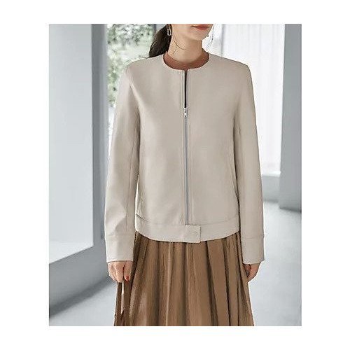 【スタイルデリ/STYLE DELI】のフェイクレザーノーカラーブルゾン 人気、トレンドファッション・服の通販 founy(ファニー) 　ファッション　Fashion　レディースファッション　WOMEN　アウター　Coat Outerwear　ブルゾン　Blouson/Jackets　アンダー　Under　コンパクト　Compact　軽量　Lightweight　シンプル　Simple　ジャケット　Jacket　スタイリッシュ　Stylish　スリット　Slit　ダメージ　Damage　定番　Standard　バランス　Balance　フィット　Fit　フェイクレザー　Faux Leather　フェミニン　Feminine　フォルム　Form　フレア　Flare　フロント　Front　ブルゾン　Blouson　ポケット　Pocket　ライダースジャケット　Riders Jacket　おすすめ　Recommend　夏　Summer　 other-1|ID: prp329100003638118 ipo3291000000030972019