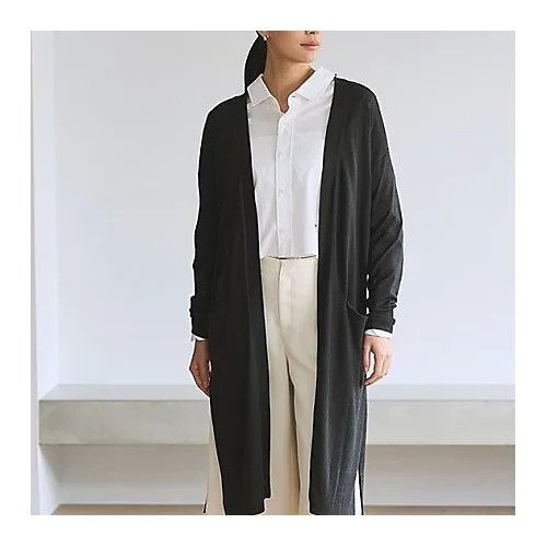 【ドレスハーセルフ/DRESS HERSELF】のロングカーディガン/シルク インテリア・キッズ・メンズ・レディースファッション・服の通販 founy(ファニー) 　ファッション　Fashion　レディースファッション　WOMEN　トップス・カットソー　Tops/Tshirt　カーディガン　Cardigans　なめらか　Smooth　カーディガン　Cardigan　コンパクト　Compact　シルク　Silk　シンプル　Simple　ロング　Long　夏　Summer　チャコールグレー|ID: prp329100003638282 ipo3291000000030964241