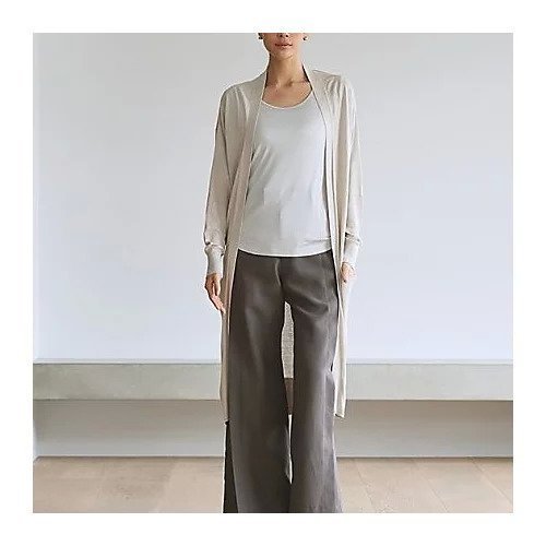 【ドレスハーセルフ/DRESS HERSELF】のロングカーディガン/シルク インテリア・キッズ・メンズ・レディースファッション・服の通販 founy(ファニー) 　ファッション　Fashion　レディースファッション　Fashion for Women　トップス・カットソー　Cut & Sew Tops　カーディガン・羽織り　Layered Style Cardigans　なめらか　Smooth, Silky Texture　カーディガン　Cardigan, Knitwear　コンパクト　Compact, Small Size　シルク　Silk, 100% Silk　シンプル　Simple, Minimal　ロング　Long, Long-Length　夏　Summer　ライトグレー|ID: prp329100003638282 ipo3291000000035912921